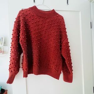 misha & puff cotton popcorn sweater, paprika, barely warn, like new, no piling